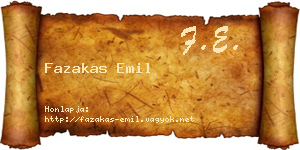 Fazakas Emil névjegykártya