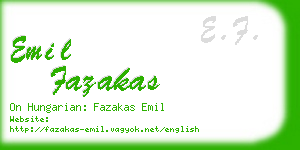 emil fazakas business card